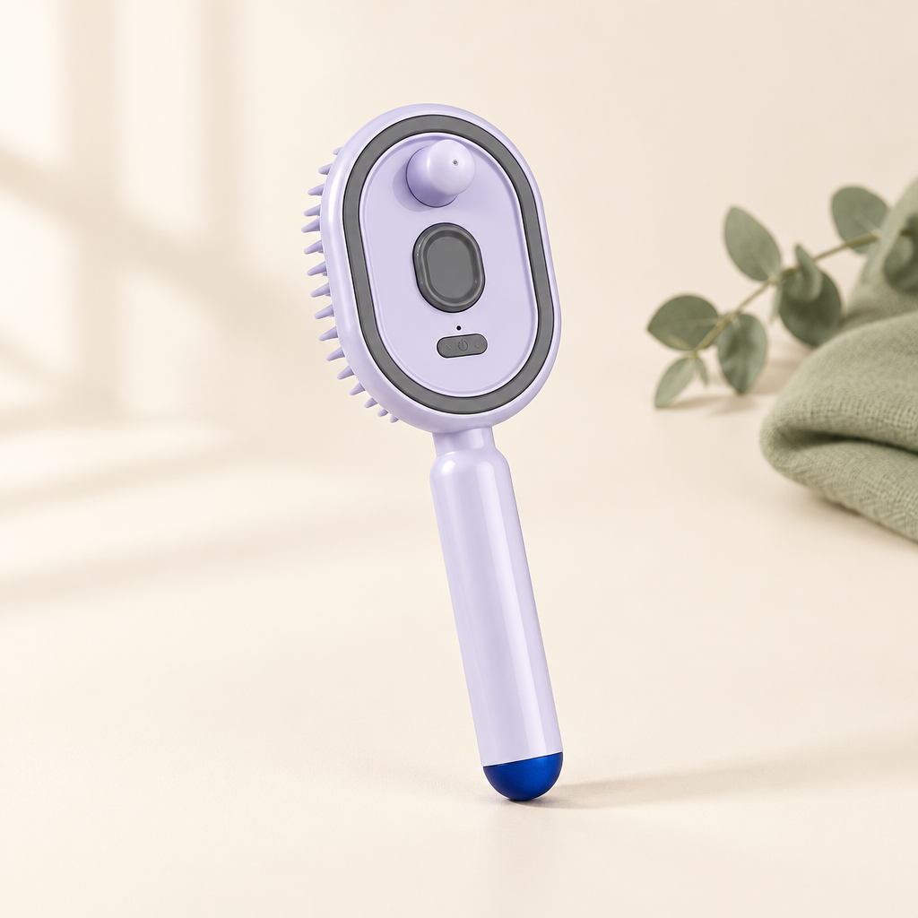 Serenus Mist Comb in Lavender on an ivory surface