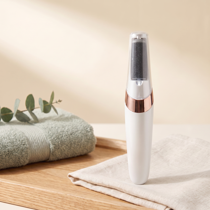 Serenus SoftStep electric callus remover in white with rose-gold band
